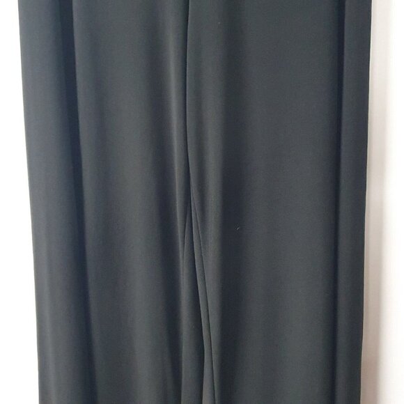 Clara Sun Woo Solid Black Palazzo Pants Wide Leg High Rise Pull On Stretch XL - Picture 8 of 10